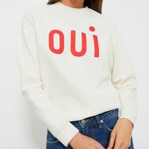Clare V Cream with Bright Poppy Oui Sweatshirt
